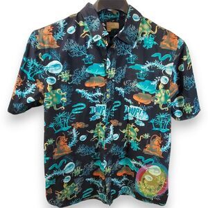 LRG Lifted Research Mens L Aquatic Scuba Lemur Shirt Slim